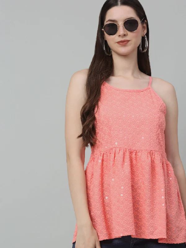 Weekend Discounts to Enjoy Women's Chikankari Sequen Work Empire Top