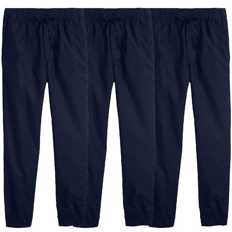 Weekend Savings Fiesta Boy's 3-Pack Slim Fitting Cotton Stretch Classic Twill Joggers