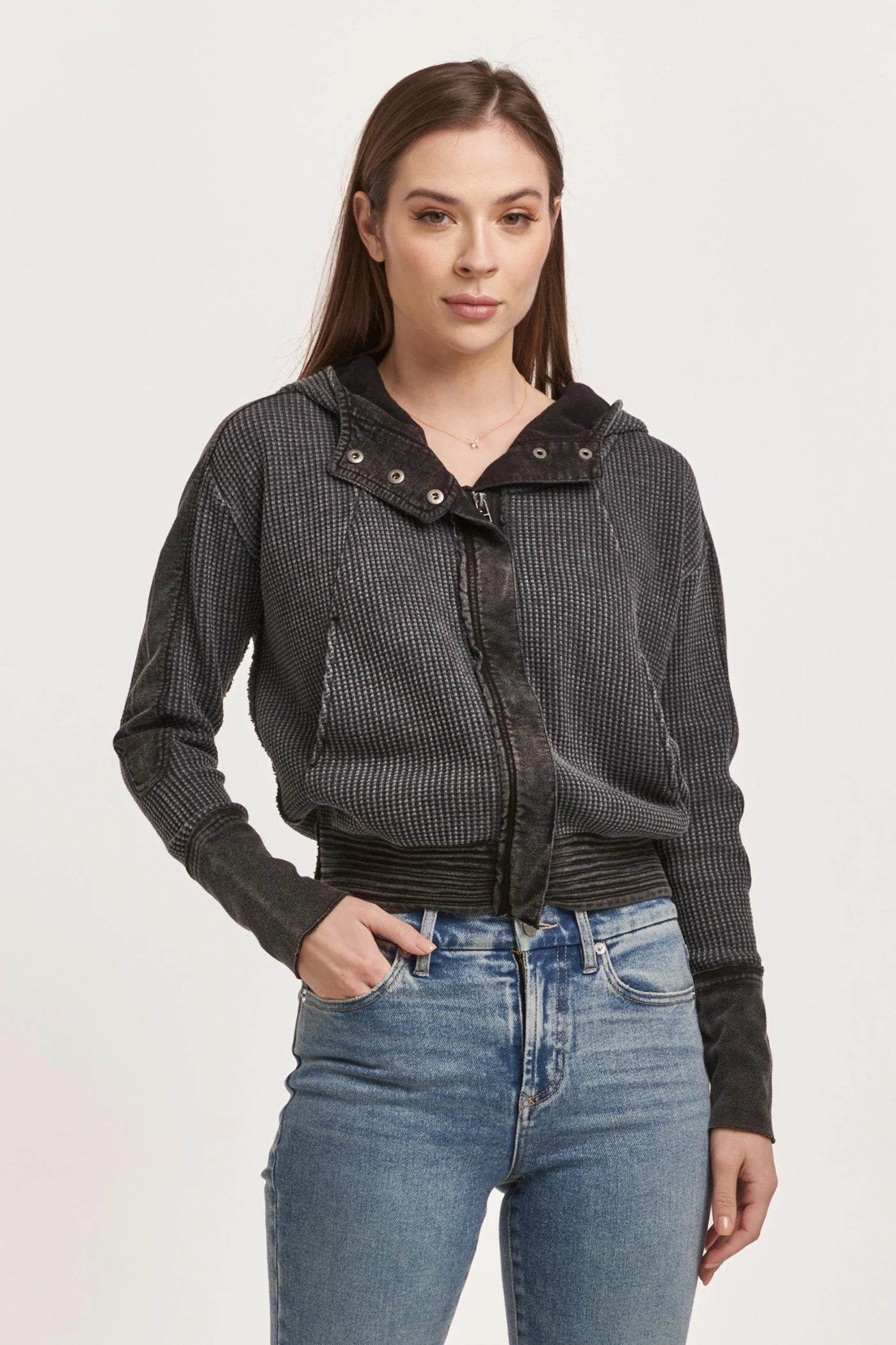 Weekend Bargains Await You Carly Zip Up Long Sleeve Jacket - Black