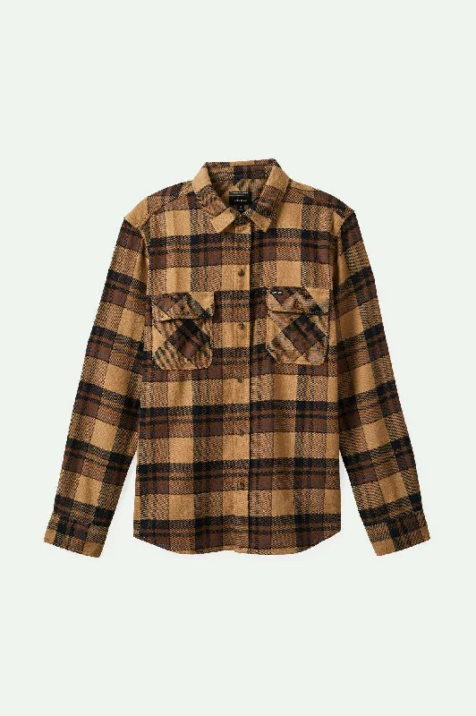 Limited Time Offer Bowery L/S Flannel - Tigerʼs Eye/Pinecone Brown/Washed Black