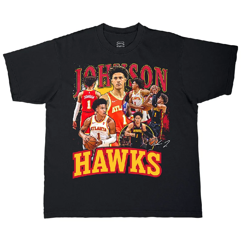 Weekend Deals That Sizzle Stadium Essentials Hawks Johnson Black Crossroads Tee