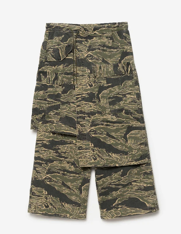 Weekend Bargains to Enjoy 6110 Camo Asym Hakama Track Pants Mint Gold