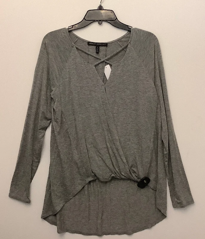 While Supplies Last Top Long Sleeve By White House Black Market In Grey, Size: S