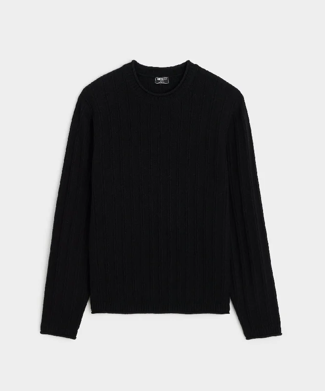 Price Drop Channel Crewneck in Black
