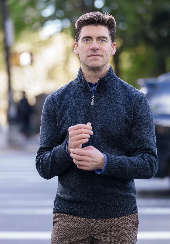 Online Deal Lambswool & Cashmere 1/4 Zip Sweater