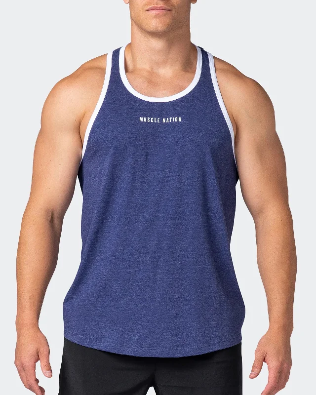 Deal Mania Striker Y Back Singlet - Ink Marl