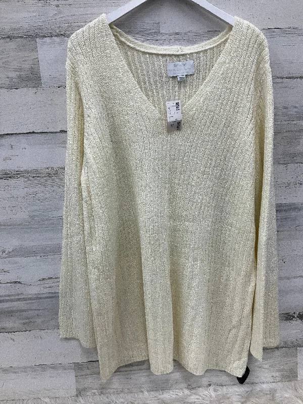 Major Deal Sweater By Avenue In Cream, Size: 3x