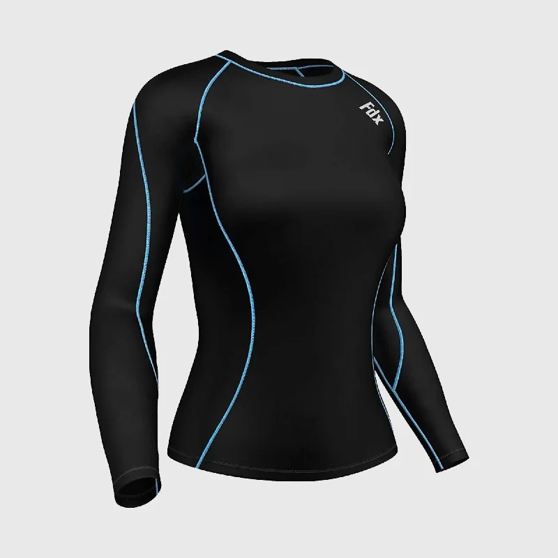 Weekend Savings Extravaganza Fdx Monarch Blue Women's & Girl's Base Layer Long Sleeve Compression Top