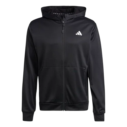 Stock Clearance Adidas TRAIN ESSENTIALS SEASONAL TRAINING FULL-ZIP HOODIE - Mens - Black