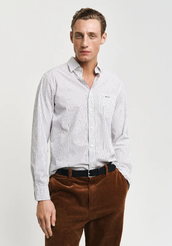 Deal Mania Gant Poplin Stripe Shirt, White