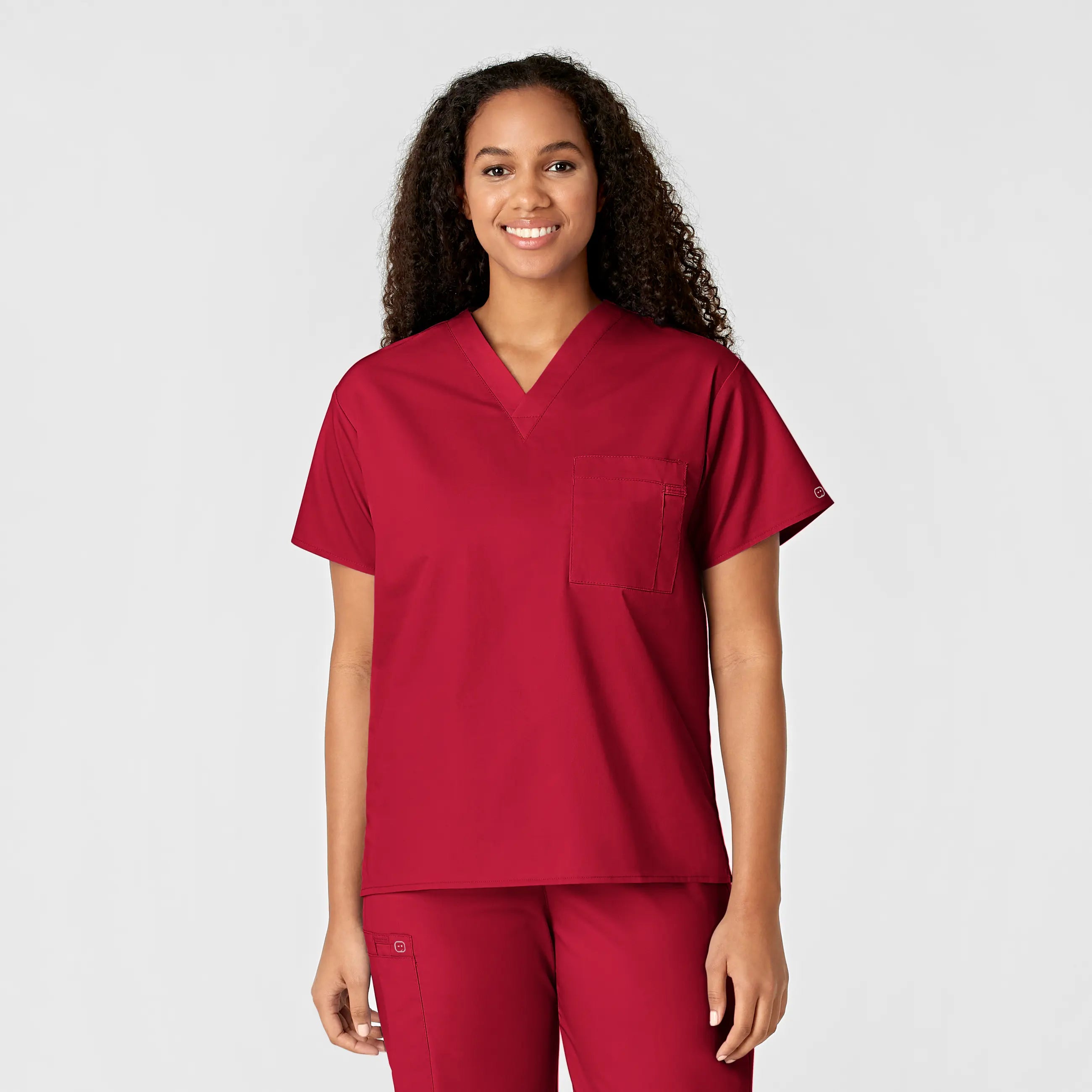 Special Price Wink Unisex V-Neck Scrub Top - Red