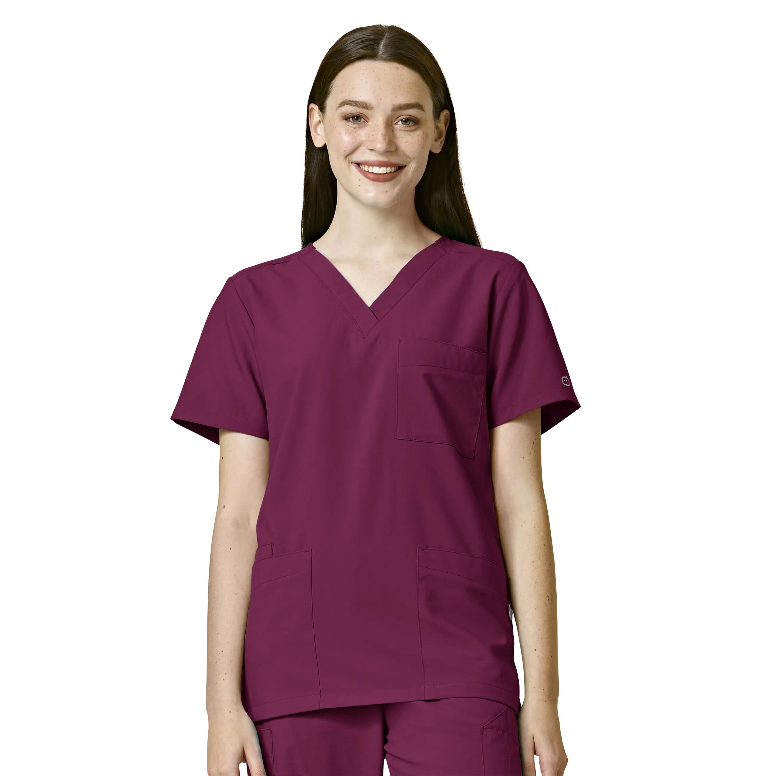 Savings Galore Wink Unisex 4 Pocket Utility Scrub Top - Wine