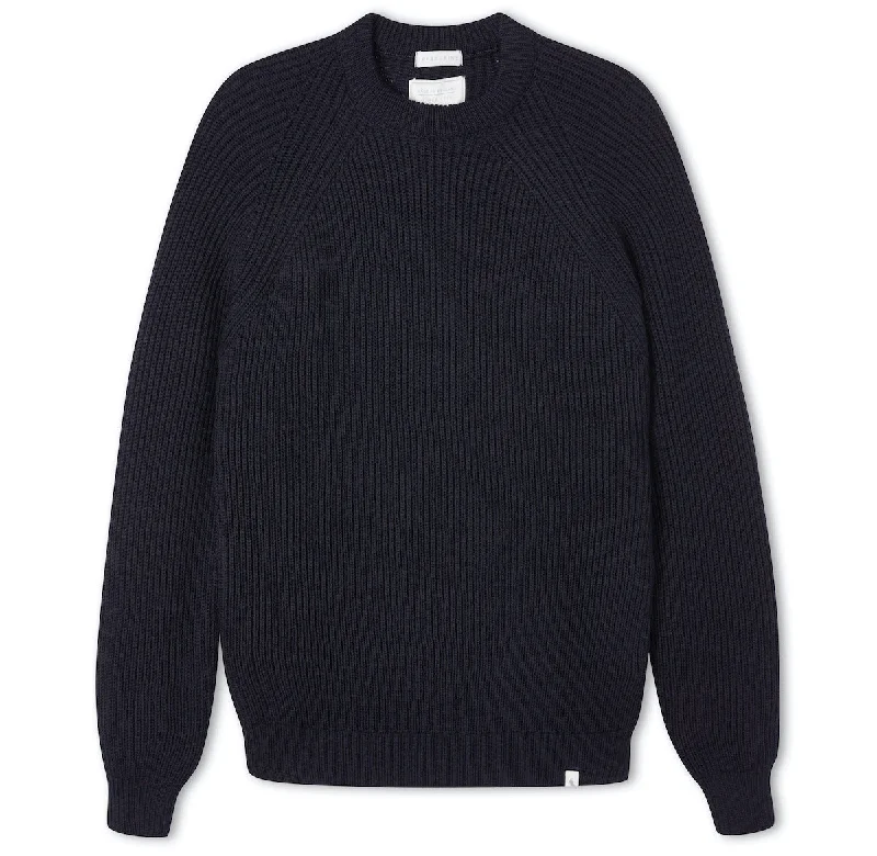 Super Bargain Navy Ford Wool Crewneck Jumper Sweater