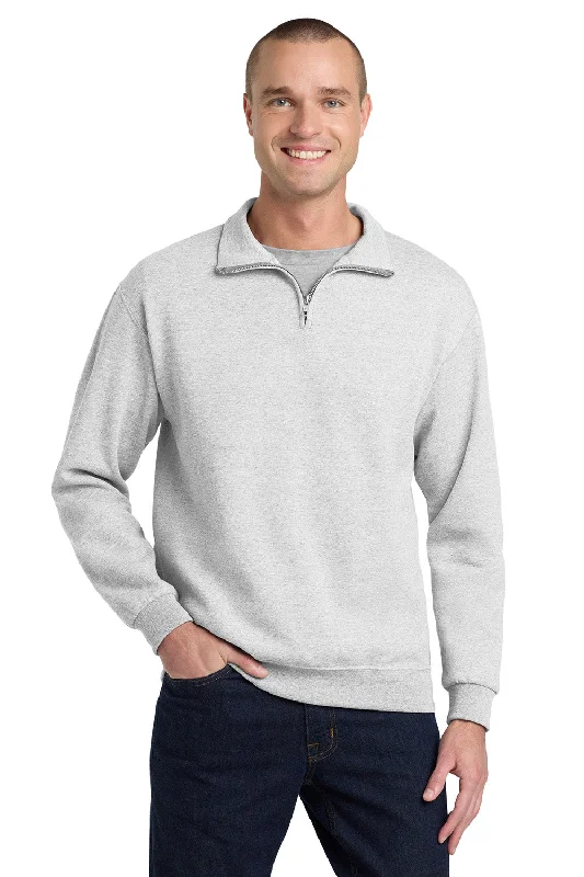 Weekend Bargains to Savor Jerzees Mens NuBlend Pill Resistant Fleece 1/4 Zip Sweatshirt - Ash Grey