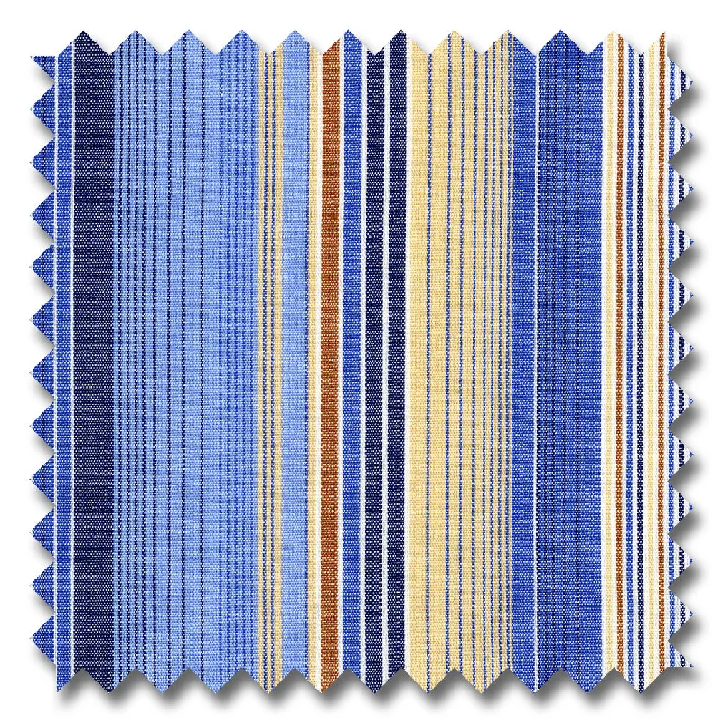 Weekend Offers That Dazzle Blue, Tan and Multiple Stripe Poplin - Custom Dress Shirt