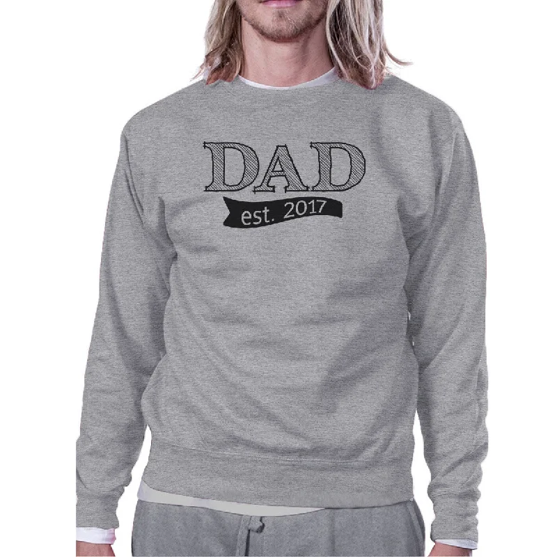 Savings Galore Dad Est 2017 Unisex Grey Sweatshirt Fathers Day Gifts For New Dads