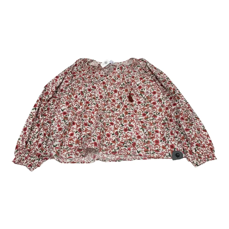 Weekend Specials to Relish Top Long Sleeve By Old Navy In Red & White, Size: M