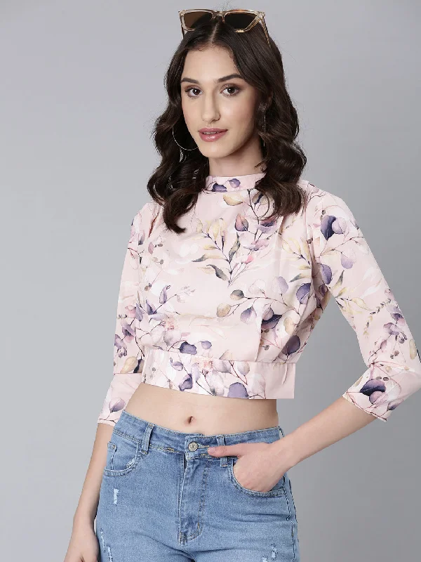 Unwind with Weekend Discounts Women Pink Floral Blouson Top