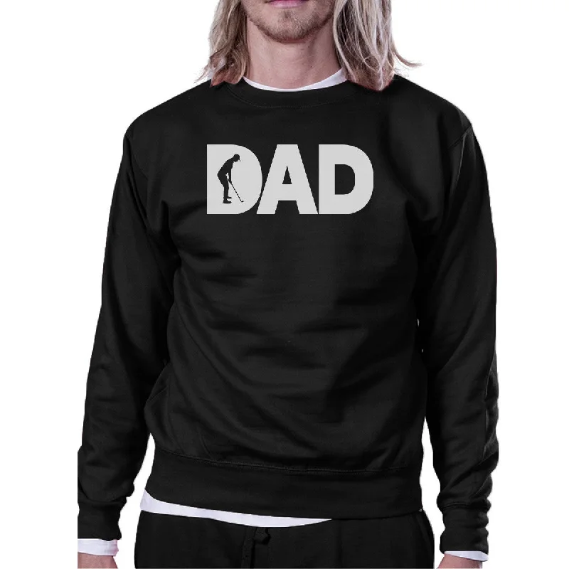 Big Deal Dad Golf Unisex Black Sweatshirt Funny Graphic Tee For Gold Dads