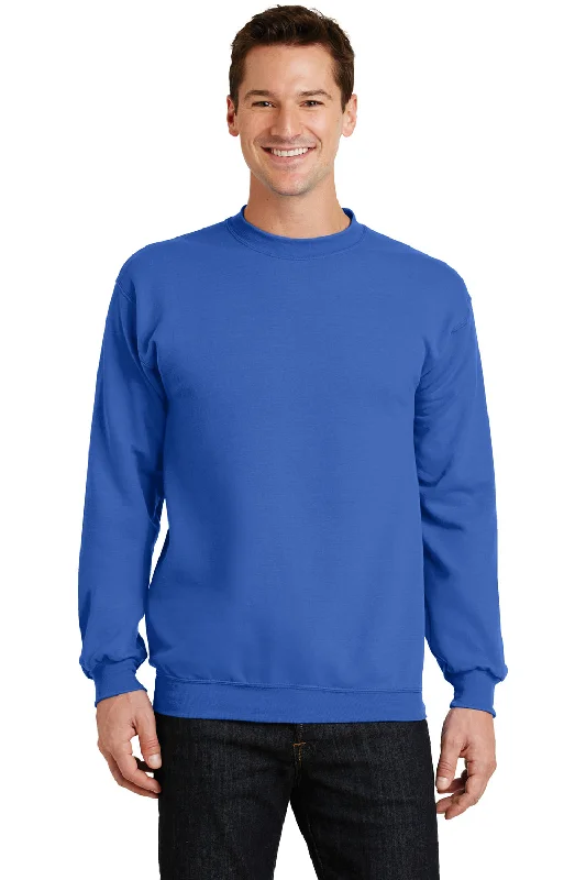 Weekend Shopping Extravaganza Port & Company Mens Core Pill Resistant Fleece Crewneck Sweatshirt - Royal Blue