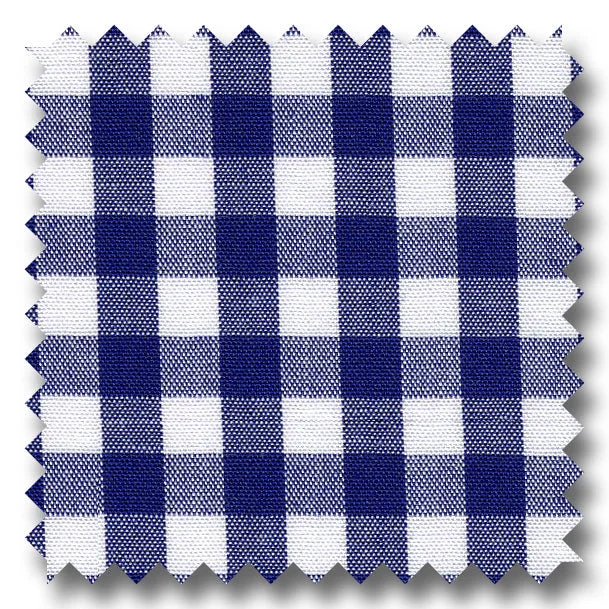 Today's Deal Gingham Check Poplin Navy - Custom Dress Shirt