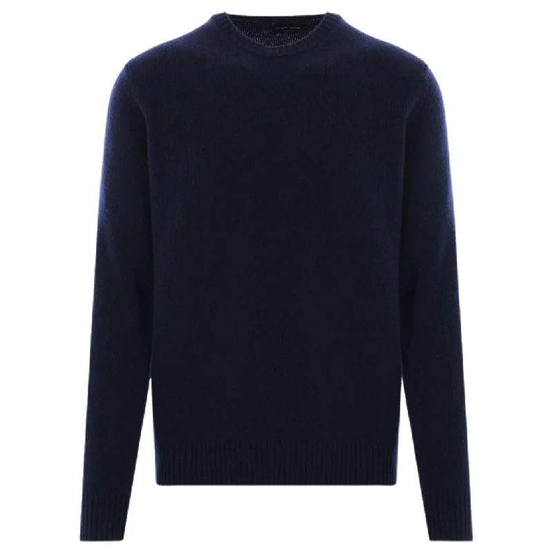 Huge Savings Denim Wool Cashmere Knit Crewneck Sweater