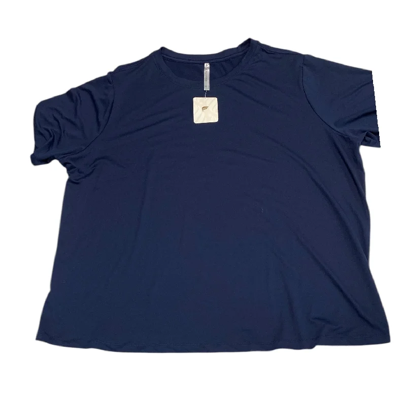Steal Deal Athletic Top Short Sleeve By Fabletics In Navy, Size: 2x