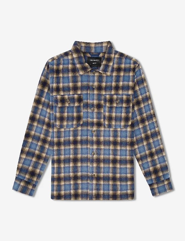 Limited Quantity Nomad Overshirt Heavy Flannel - Blue/Brown