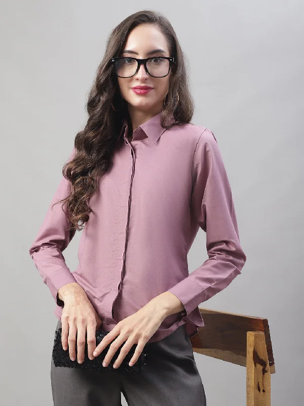 Weekend Deals to Brighten Your Day Women Magenta Pink Solid Shirt Style Top