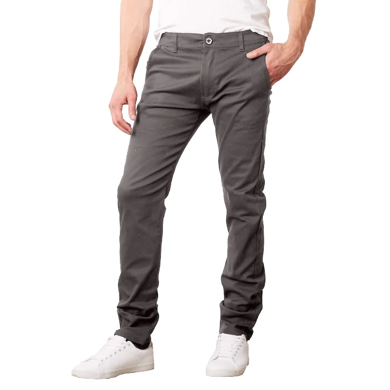 Super Bargain Men's Slim Fit Cotton Stretch Chino Pants