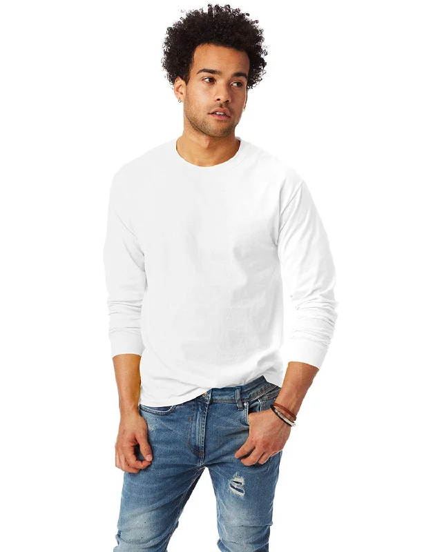 Online Exclusive Hanes Tagless ComfortSoft Long Sleeve T-Shirt | White