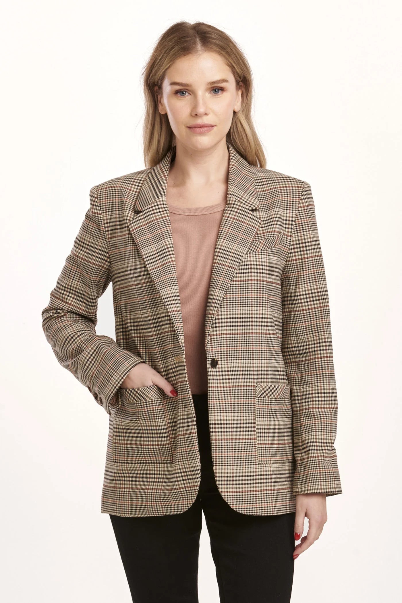 Weekend Bargains Just for You Clyde Notched Lapel Blazer - Umber