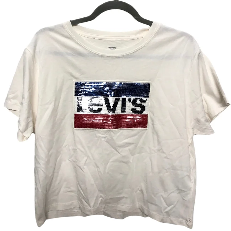 Exclusive Weekend Offers Inside Top Short Sleeve Basic By Levis In White & Yellow, Size: Xs