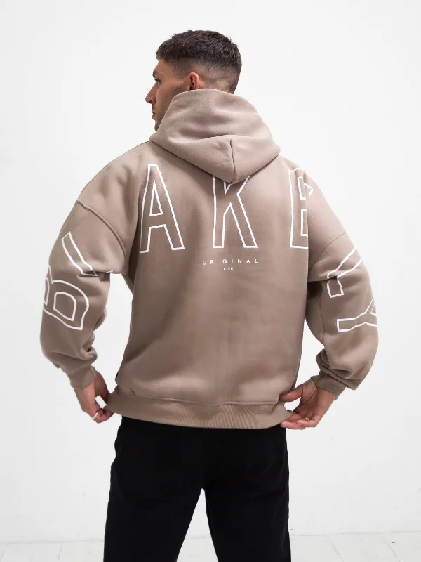 Value Deals Outline Idris Oversized Hoodie - Brown
