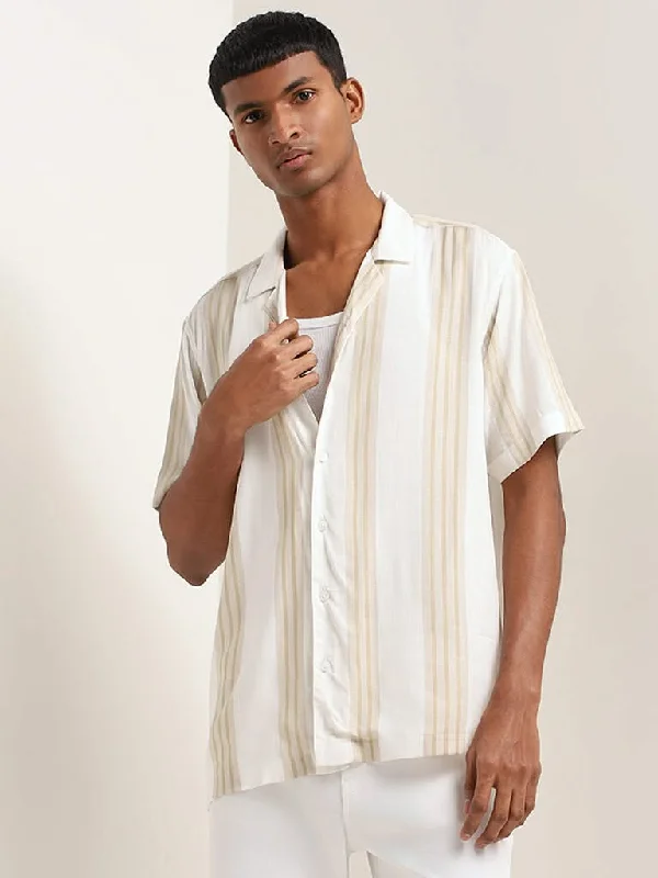 Weekend Discounts to Grab Nuon Off-White Relaxed-Fit Striped Shirt