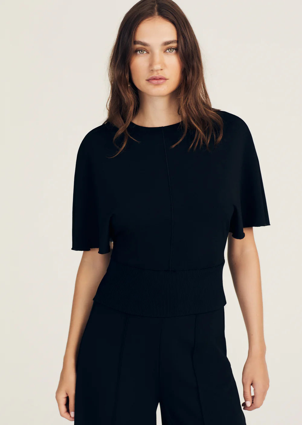 Weekend Bargains Galore Marva Short Sleeve Knit Top - Black