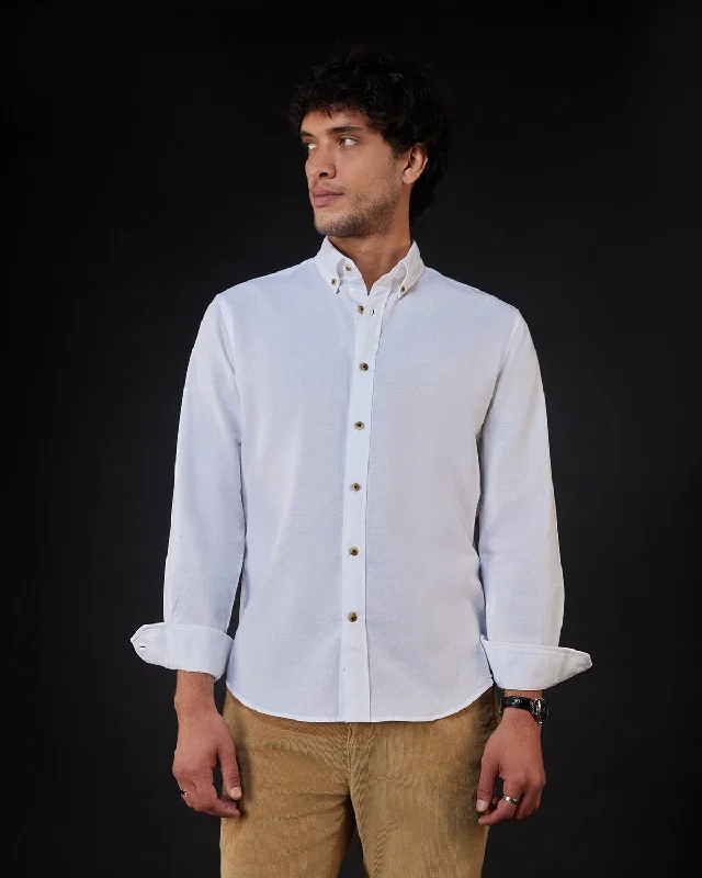 Online Exclusive Cotton Linen Shirt - White
