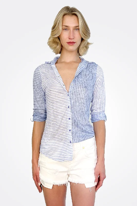 Weekend Shopping Made Better Button Down Shirt - Sky