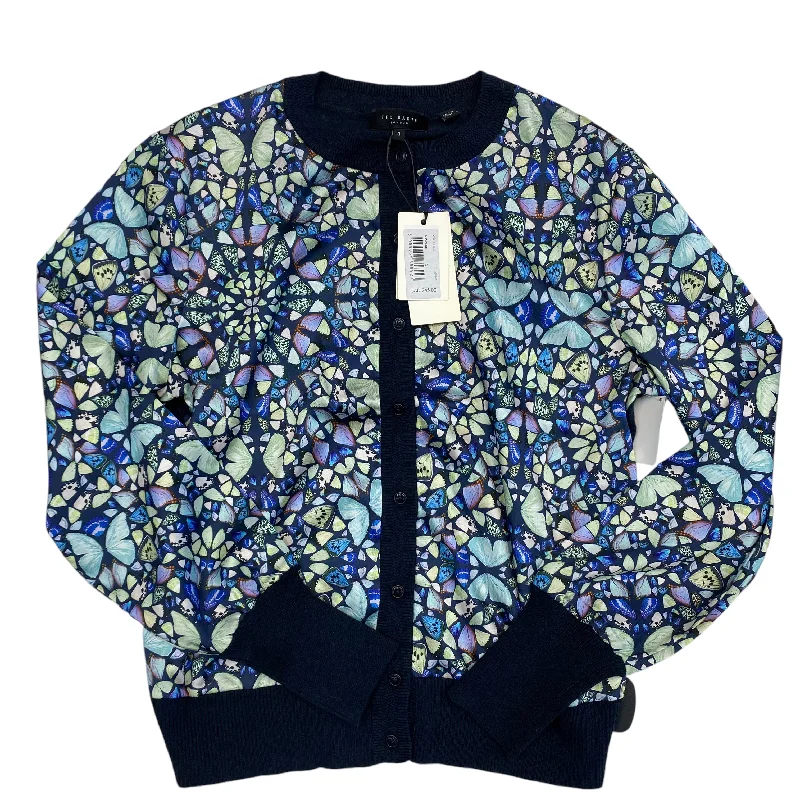 Weekend Specials to Cherish Sweater Cardigan Designer By Ted Baker In Blue & Green, Size: M