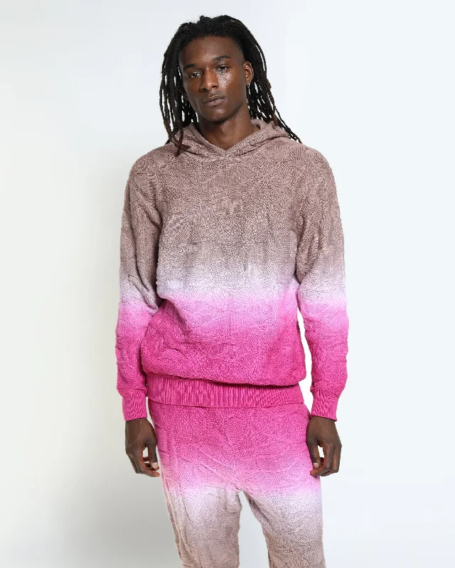 Doorbuster Deal Crossover Netting Sweater Dip Dye Hoodie