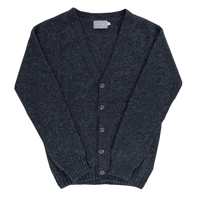 Crazy Savings Charcoal Scottish Wool Cardigan Sweater