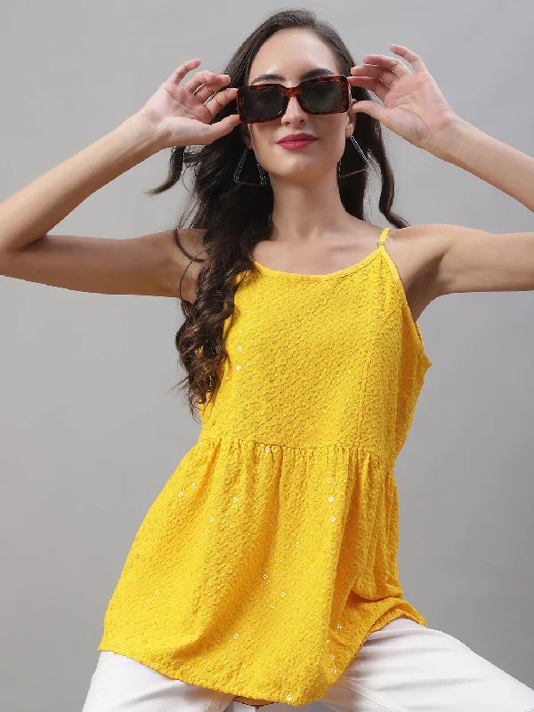 Today Only Women's Chikankari Sequen Work Empire Top