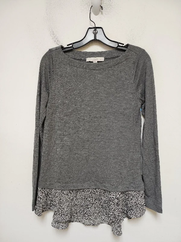 Weekend Deals That Thrill Top Long Sleeve By Loft In Grey, Size: Xsp