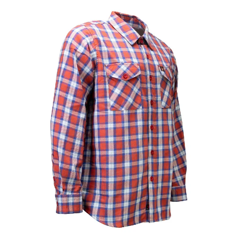 Holiday Sale Milwaukee Leather MNG11670 Men's Red, Blue and White Long Sleeve Cotton Flannel Shirt