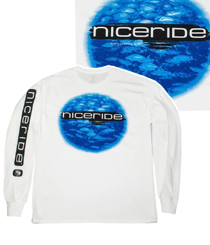 New Deals Feeding Time - White Hanes Men's Long Sleeve Cotton T-Shirt