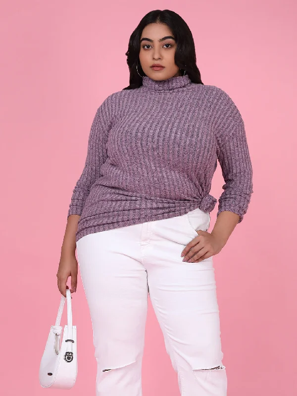 Weekend Extravaganza: Shop Now Women Striped Lavender Top