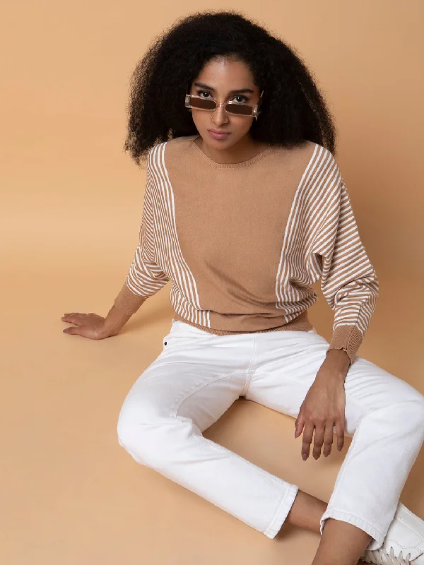 Weekend Savings Bonanza Women Self Design Brown Top