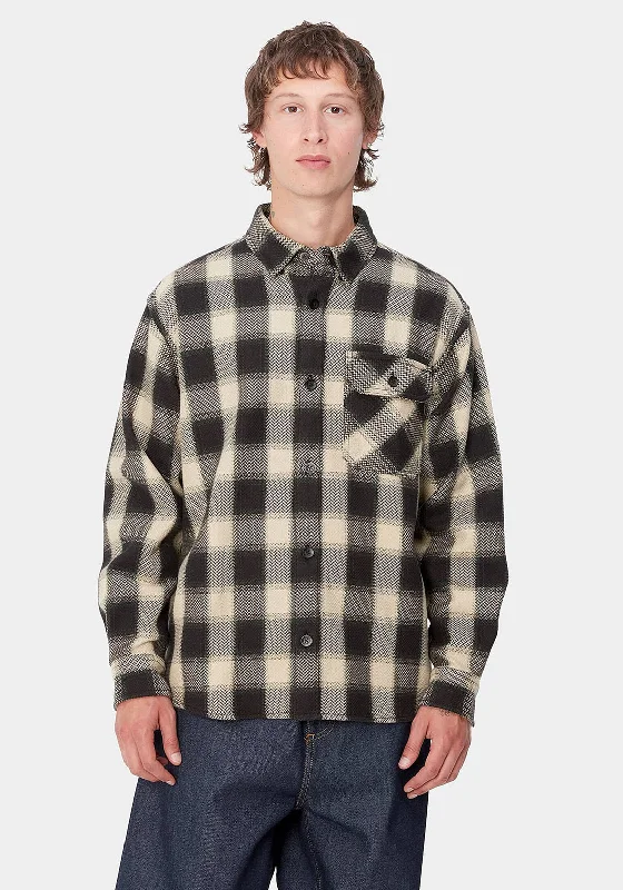 Savings Soar This Weekend Carhartt WIP Witten Check Shirt, Black & Beige