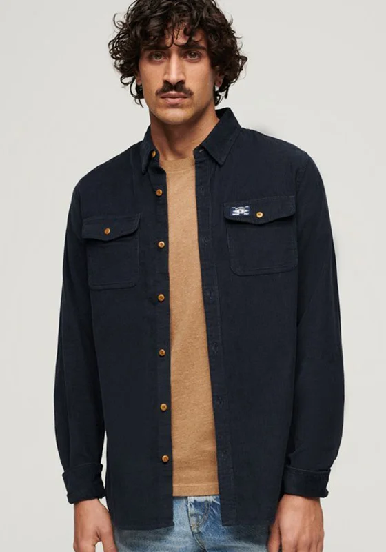 Weekend Shopping Extravaganza Superdry Trailsman Corduroy Workwear Shirt, Eclipse Navy