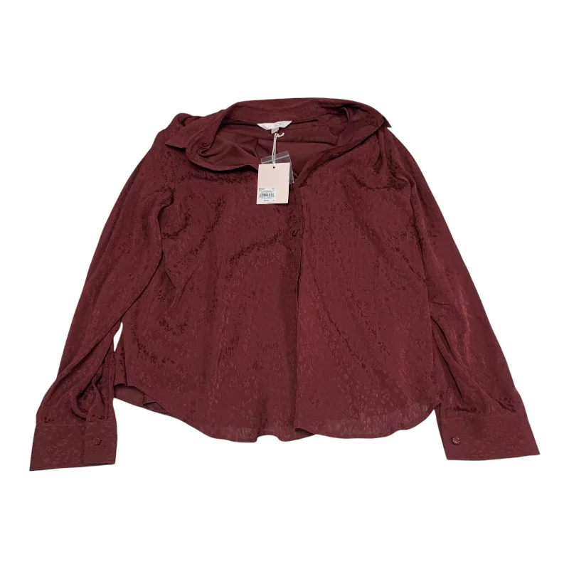 Online Exclusive Blouse Long Sleeve By Lc Lauren Conrad In Red, Size: L